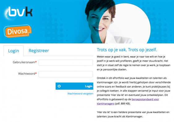 Screenshot E-portfolio